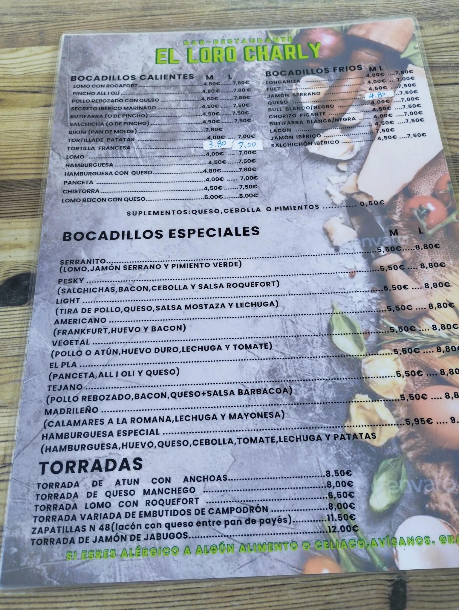 Carta Restaurante Loro Charly Carta Restaurante Loro Charly