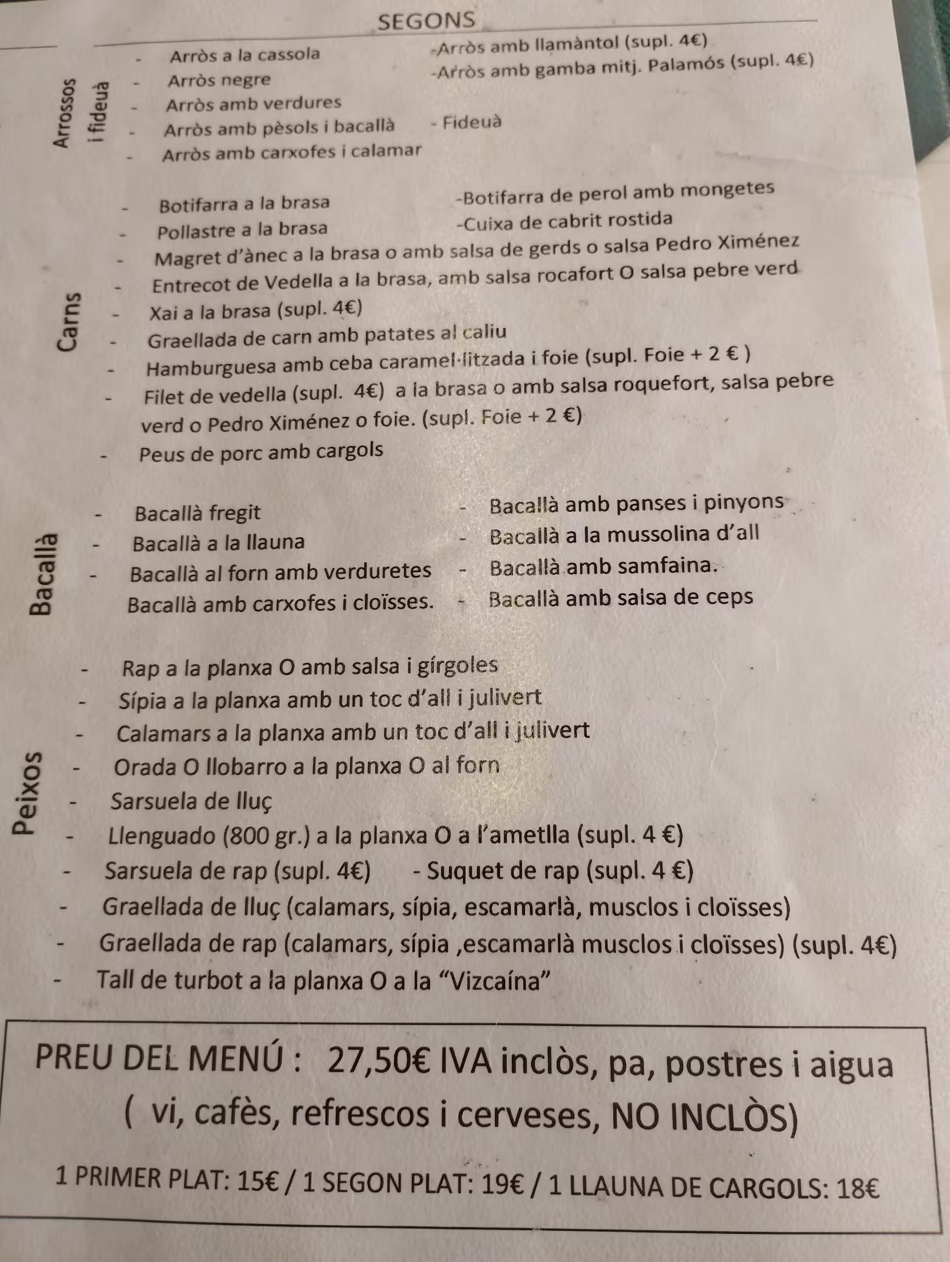 Carta de Segundos Carta de Segundos