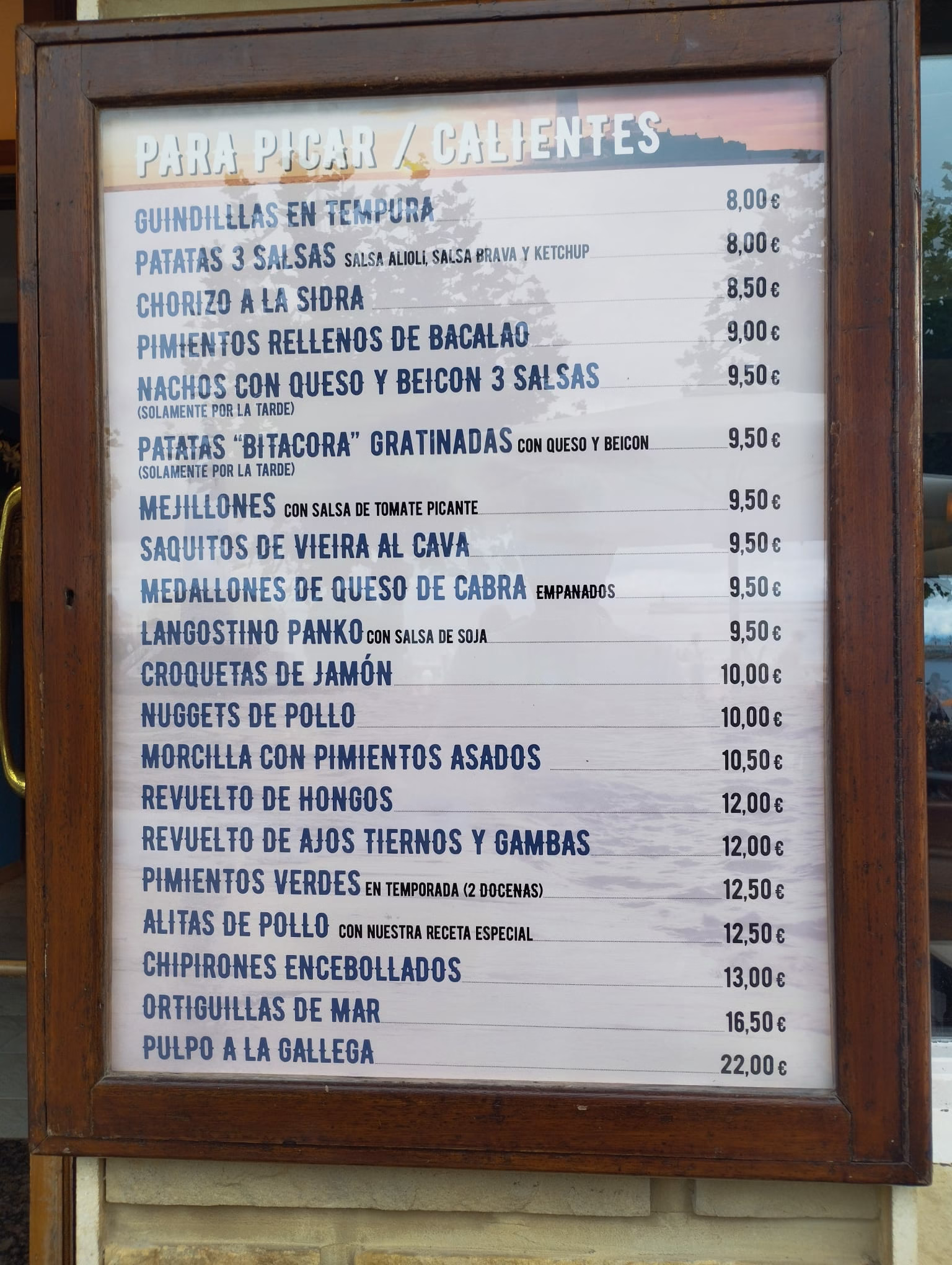 Lista de Precios Bar Bitácora Lista de Precios Bar Bitácora